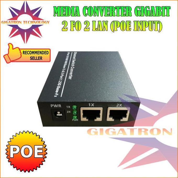 DS148 >> Media Converter 2 FO 2 LAN Gigabit POE Switch Fiber Optic HTB 2 SC New