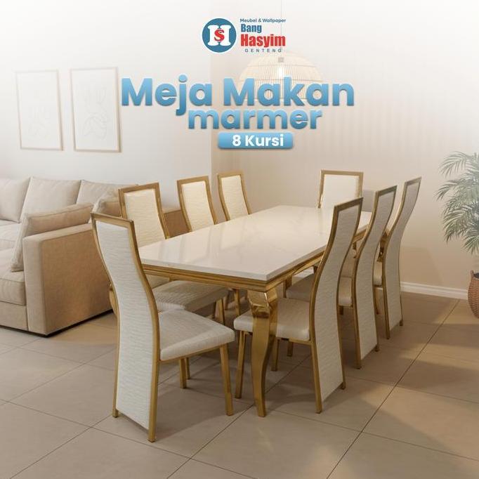 Terlaris Bang Hasyim Meja Makan Marmer Meja Makan 8 Kursi Meja Makan Mewah Elegan Meja Makan Warna G