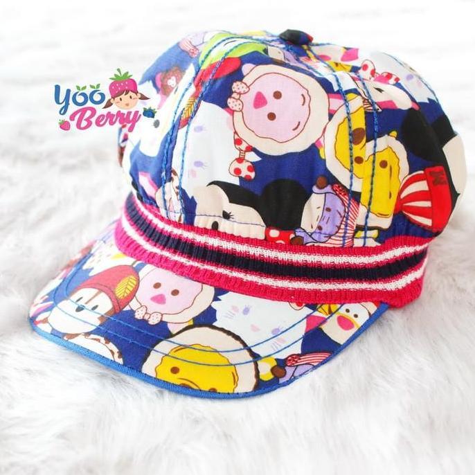 Flash Sale Yooberry Topi Bayi Ripped Tsum Tsum Anak Dengan Karet Model Komando