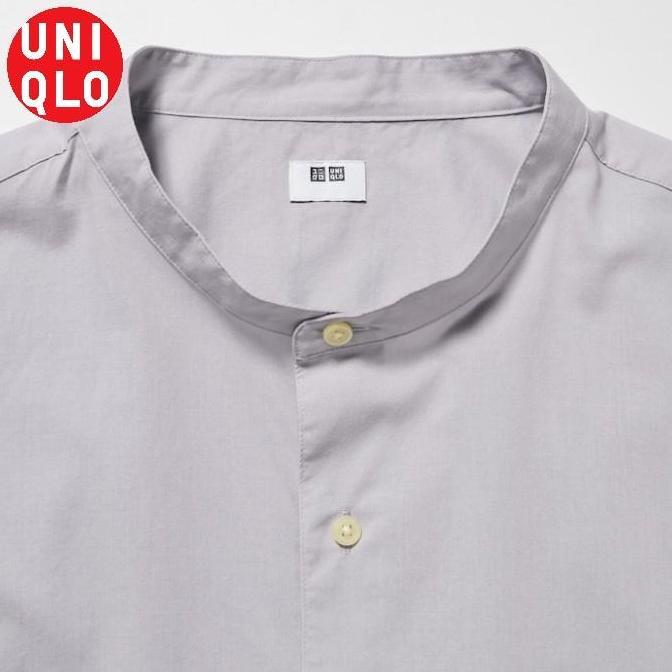 Kemeja katun baju koko kerah tegak lengan pendek UNIQLO ORIGINAL