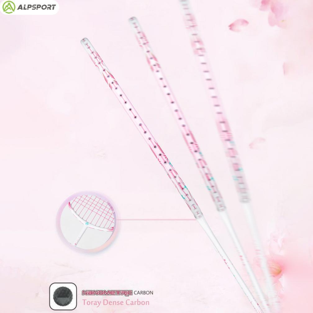 HOT SALE ALPSPORT New Cherry Badminton Racket 100% Serat Karbon Penuh Desain Asli Model Dewi Desain 