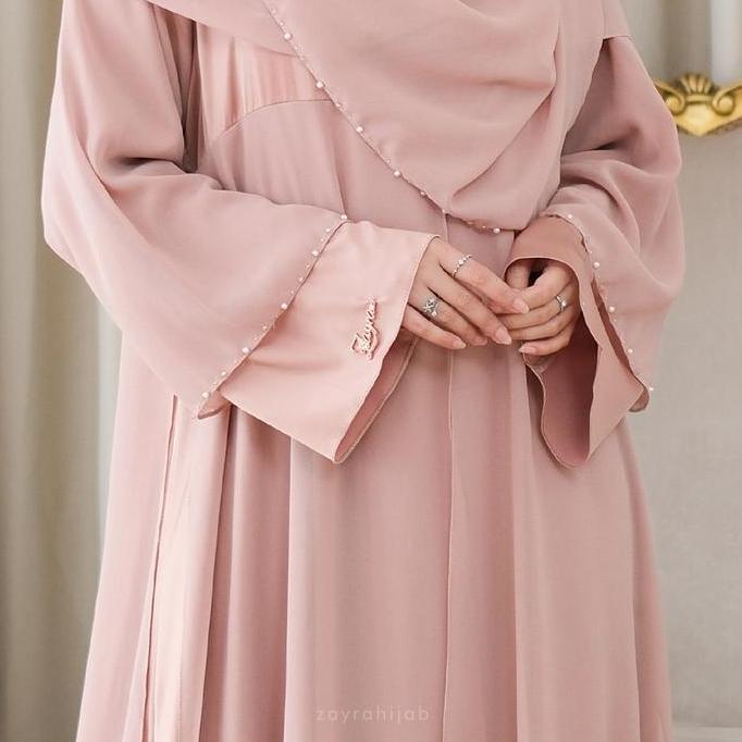 Zayra Hijab | Kamala - Dress Gamis Set Pashmina Wanita Ukhti Syar'i Simpel Payet Babydoll Satin Kond