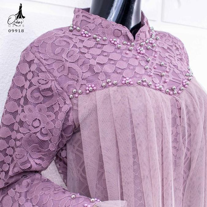 GAMIS OZIAS BROKAT FIMELA 09918 LD 105 I Gamis Pesta Muslimah Panjang Mewah