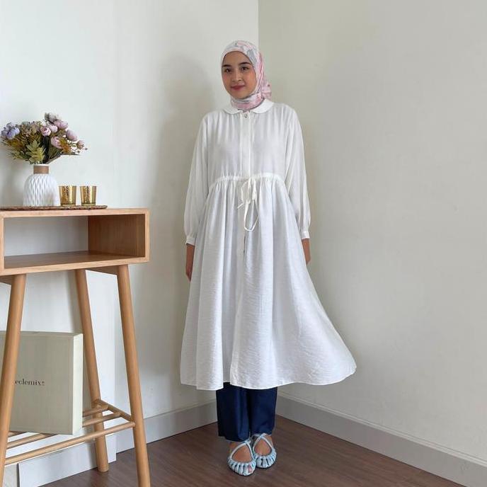 Eclemix Midi Dress Namuu | Gamis Muslim Wanita Kancing Depan