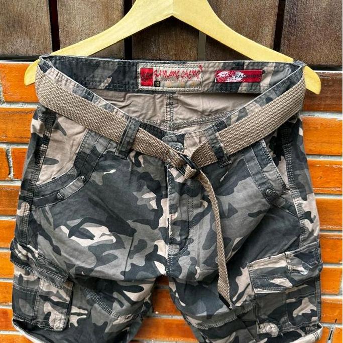 DY109 - Celana Pendek cargo BWC / Celana Cargo Loreng / Celana cargo Free sabuk