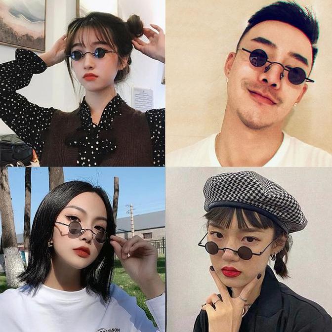 Grade Ori Cabydut Kids Kacamata Boboho Retro Bulat Matahari Bingkai Kecil Lensa Hitam Kacamata Mini 