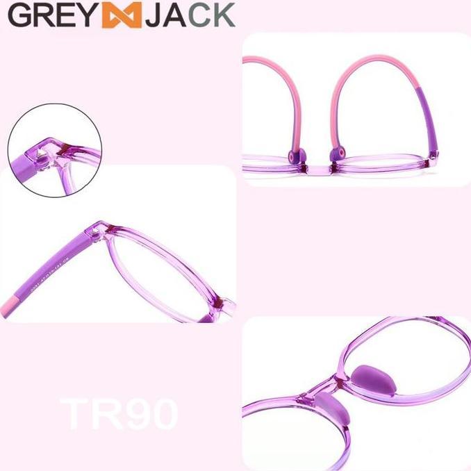 Cuci Gudang  Grey Jack  Kacamata Anak Anti Radiasi Blueray Komputer Hp Tv Tr90 Ringan Lentur Fa 2231