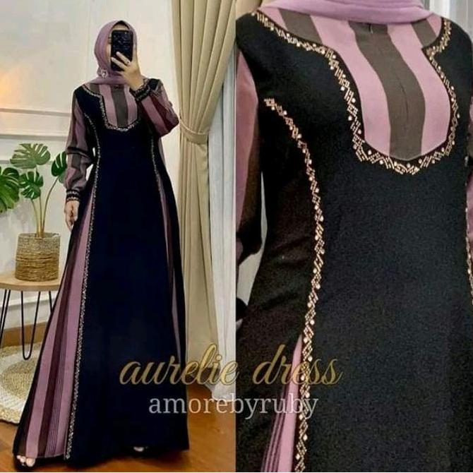 GAMIS AURELIE/GAMIS MANIK2/GAMIS MEWAH/GAMIS KONDANGAN/GAMIS ELEGAN Dress Muslim Remaja Dewasa
