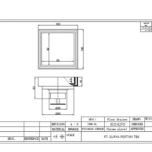 Floor Drain Eco by TOTO E2FD | ECOE2FD | Eco - E2FD