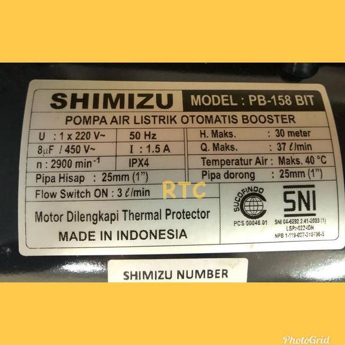 Promo| Pompa Dorong Shimizu Otomatis Booster Pump Otomatis Shimizu Waterplus