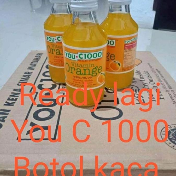 YOU C 1000 BOTOL KACA ISI 30 BOTOL / DUS / VITAMIN 1000MG ORANGE/LEMON