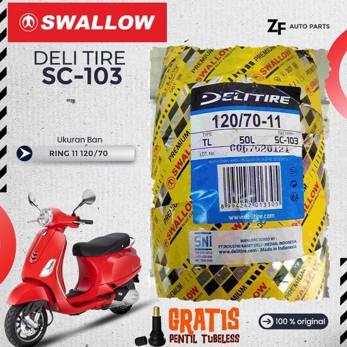 Ban Vespa Matic Swallow SC-103 110/70-11 / 120/70-10 / 120/70-11 Tubeless