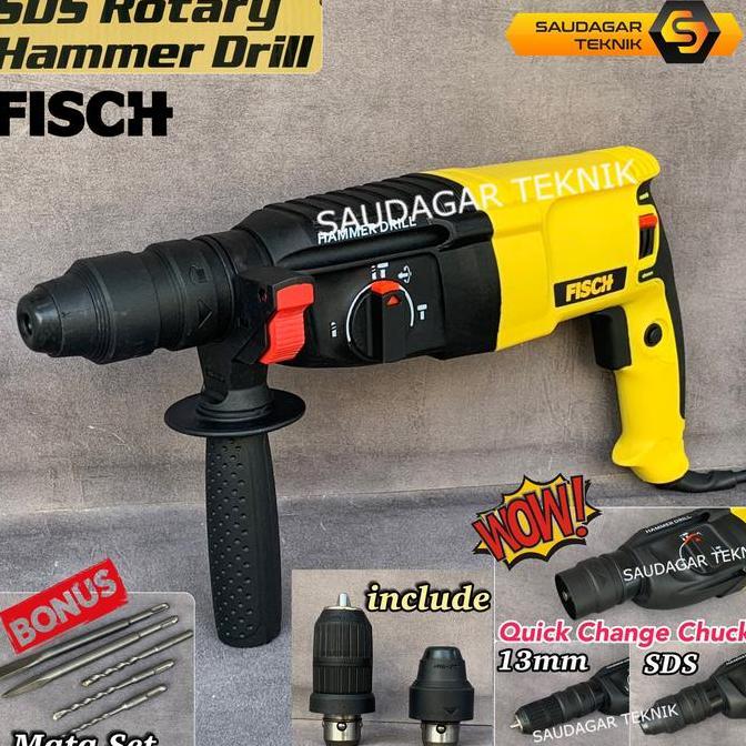 Mesin Bor Bobok Tembok Beton Sds Plus Fisch Rotary Hammer Mata Bor Sds +