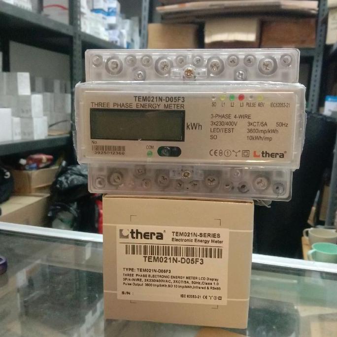 kWh meter Digital 3Phase THERA TEM021N-D05F3 Via CT singel Tarif