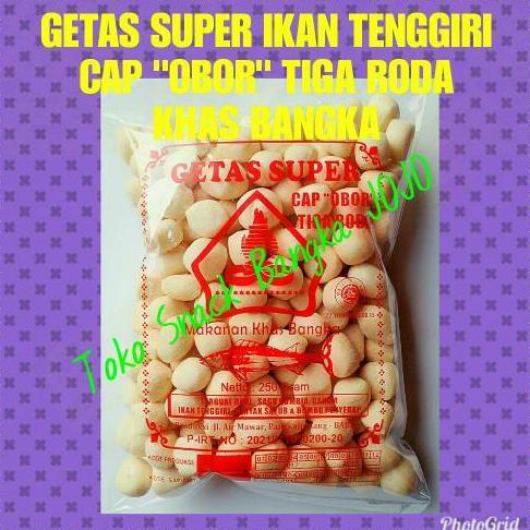 Kerupuk getas super ikan tenggiri cap obor tiga roda 500gr khas bangka