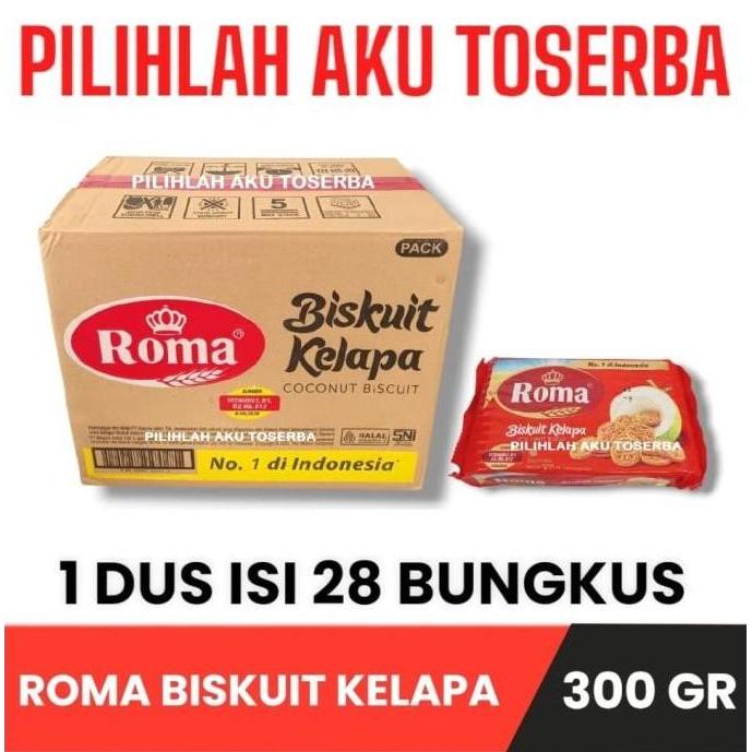 Biskuit Roma Kelapa 300 gram - 1 kardus isi 28 pax