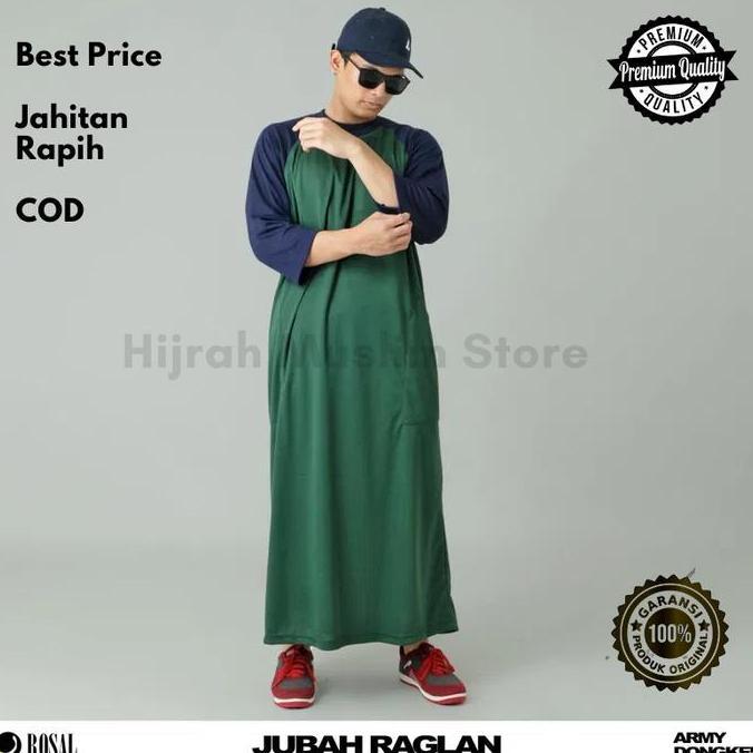 Jubah Gamis Pria Kaos Raglan ROSAL - Jubah Sporty Pria