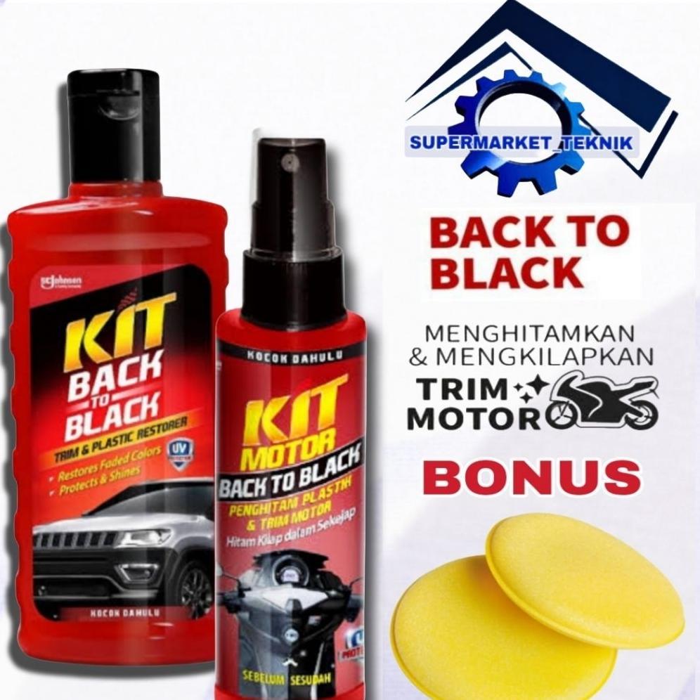 Disc Kit Back To Black Penghitam Body Motor / Mobil Permanen Bonus Pad Busa Poles Aplikator