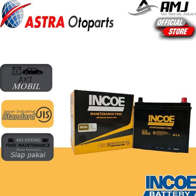 TERBARU - Incoe MF Astra Aki Mobil Hyundai Trajet 55D23L - 60Ah Aki Kering