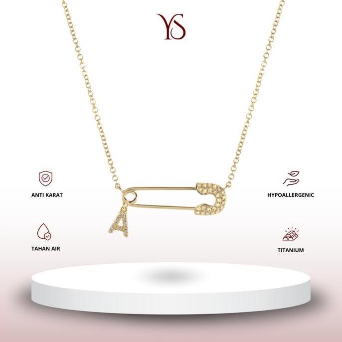 YS - Safety Pin Necklace KALUNG Peniti Titanium Anti Karat |