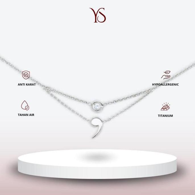 YS - Semicolon Necklace (Double Layer) KALUNG Titanium Anti Karat