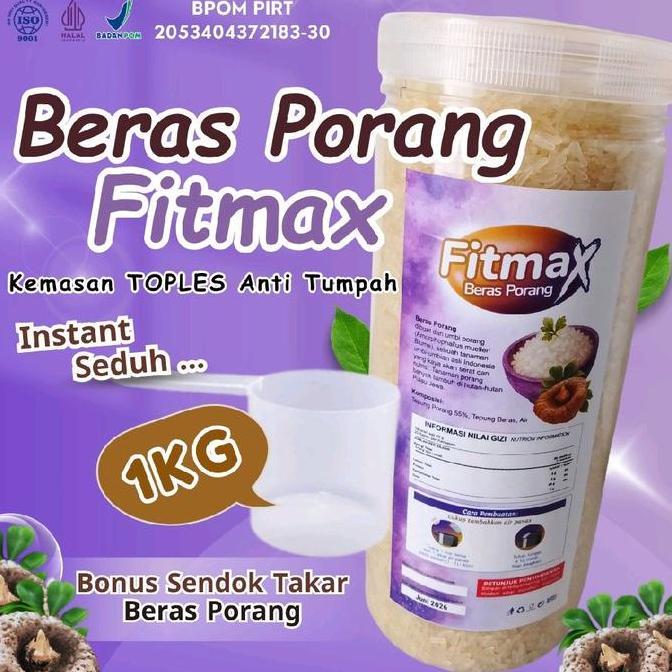Beras Porang Shirataki Fitmax # 1KG Toples Rice + Bonus Sendok Takar