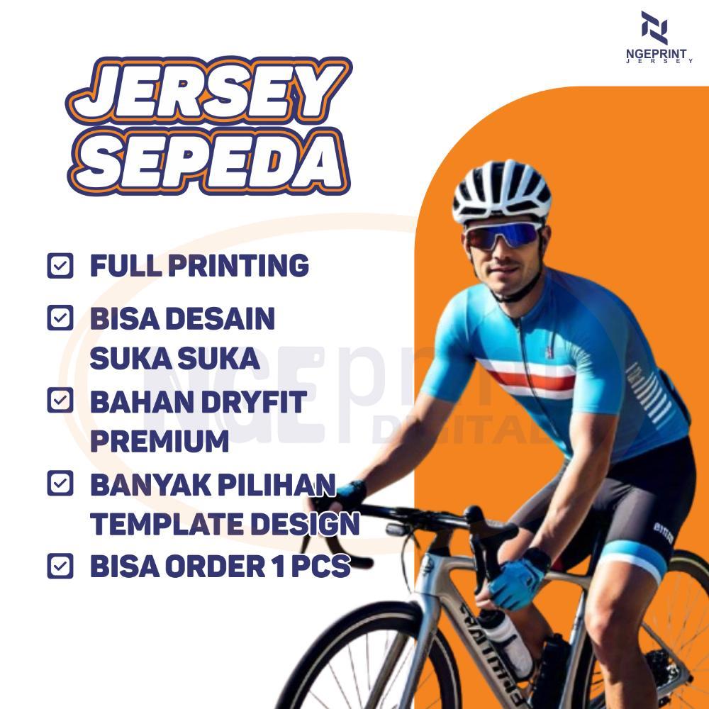 [FULL PRINTING JERSEY] Baju Jersey Sepeda Free Design Sesuai Keinginan / Jersey Sepeda Custom Untuk 