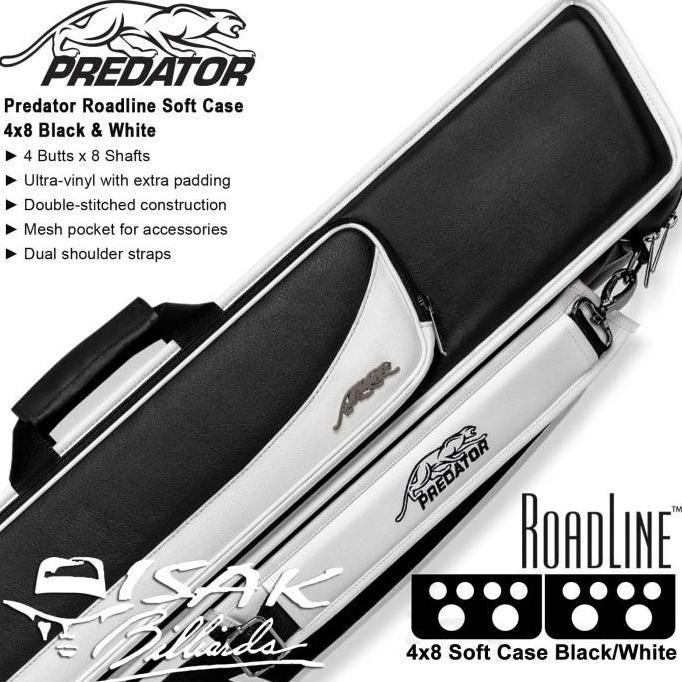 Predator Roadline 4x8 Soft Cue Case | Black & White Tas Stick Billiard