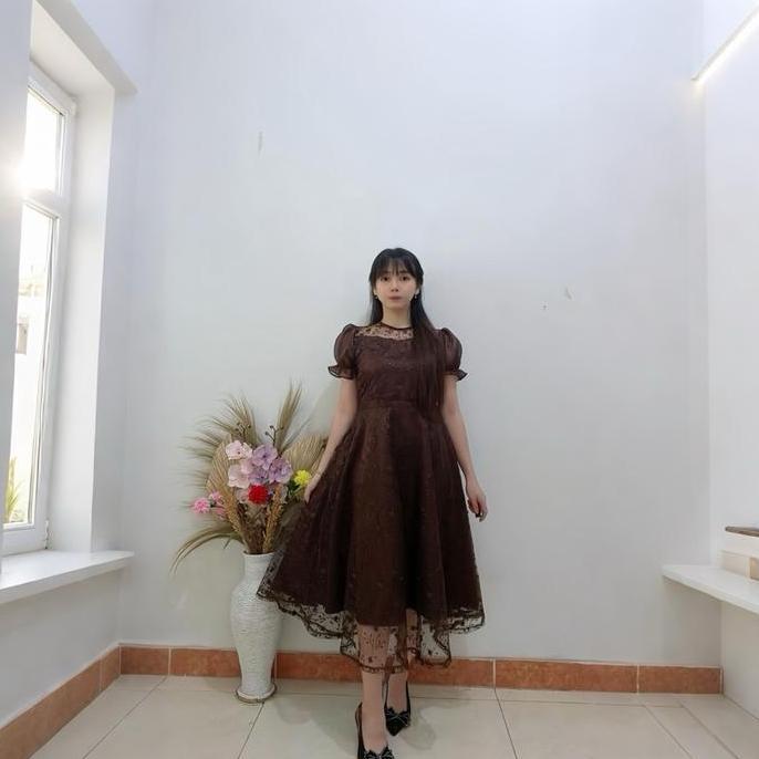 Mbgx- Adelia Dress M L Xl Dress Pesta Dress Natal Dress Gereja Gaun Mewah  Wanita Gaun Remaja Cantik