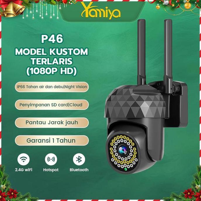 Scurycam- [Eksklusif]Yamiya Kamera Smart Cctv V380 Ip Kamera Outdoor Cctv Wifi 8Mp 1080P Waterproof 