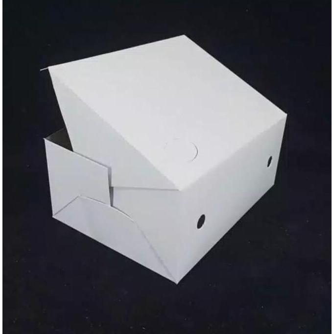 100lbr Dus Kotak Box Snack Kue Polos 12X12 12X14 12X16 Kardus Putih PS