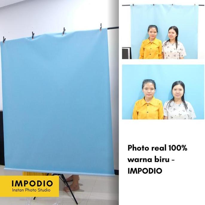 Lansungkirim- Stand Bentuk T + Background Impodio Hijau Muda/Tua Free Jepit 4Pcs