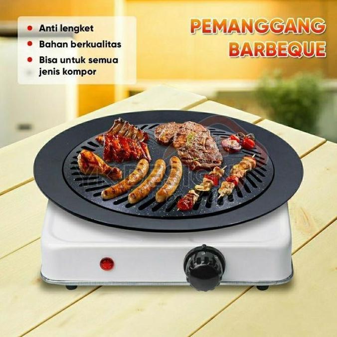 Kalisawungu7 - ( Bisa Cod ) Pemanggang Bbq Bulat 32Cm Smokeless Ultra Grill Pan Drip Plate Alat Pang