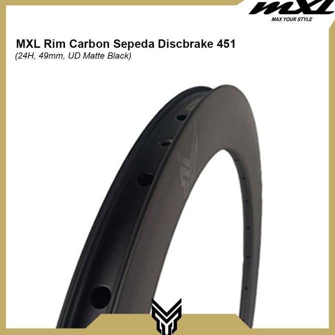 TERMURAH - MXL Rims Sepeda Lipat Carbon Discbrake 20 451 24H 49MM Velg Sepeda