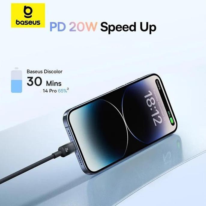 Sale Baseus Kabel Data Discolor Series Type C To Lightning 2.4A Fast Charging 1 Meter
