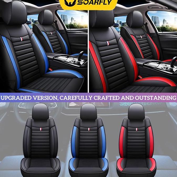Promo Penawaran SuperSOARFLY Sarung Jok Mobil Universal Kulit 5pcs Satu Set Lengkap Pelindung Jok Mo