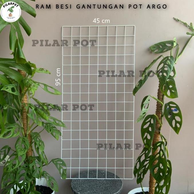 ram besi putih pot bunga gantung gantungan pot argo - RAM BESI 45 X 95