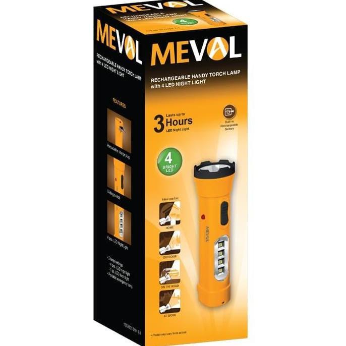 Lightbrum- Meval Rechargeable Senter Dengan Lampu Tidur 4 Led - Putih