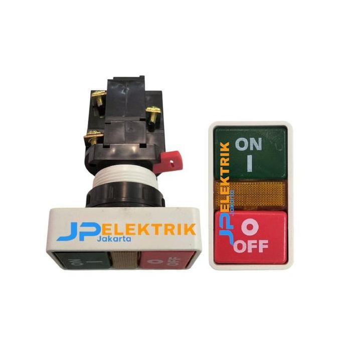 Push Button Duble PB 30N ON-OFF 30mm Saklar Listrik Kontak 1NO 1NC TERMURAH