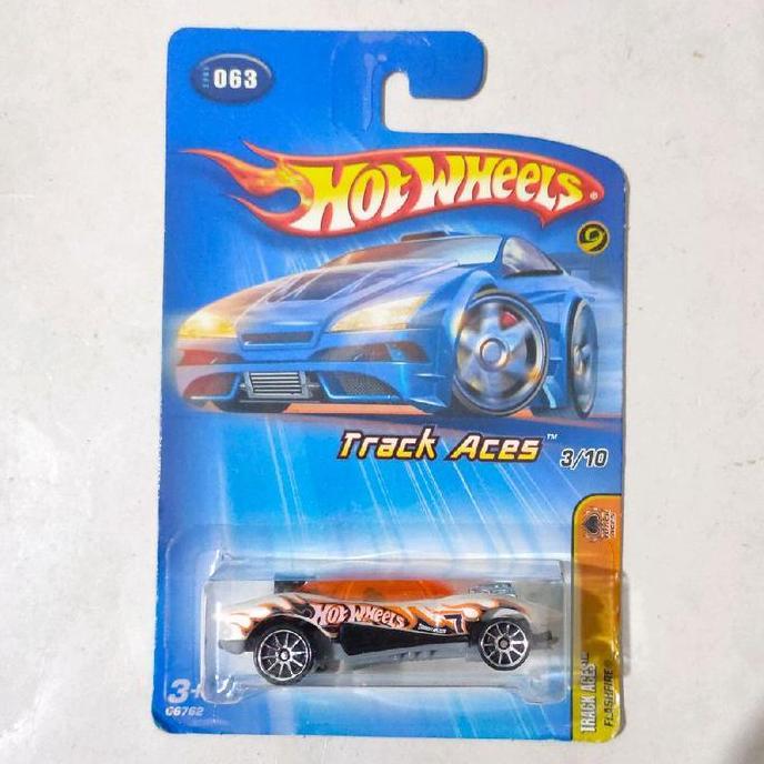 Hotwheels Hot Wheels Flashfire putih 2005 Track Aces blue card rare