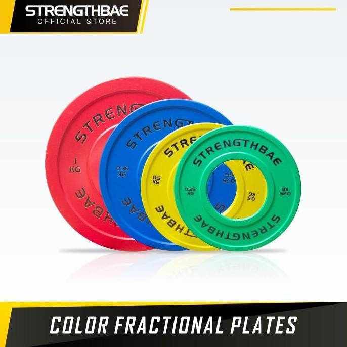 Color Fractional Micro Plates STRENGTHBAE Change Plate Plat Beban 0,25 0,5 0,75 1 kg 0,25kg 0,5kg 0,