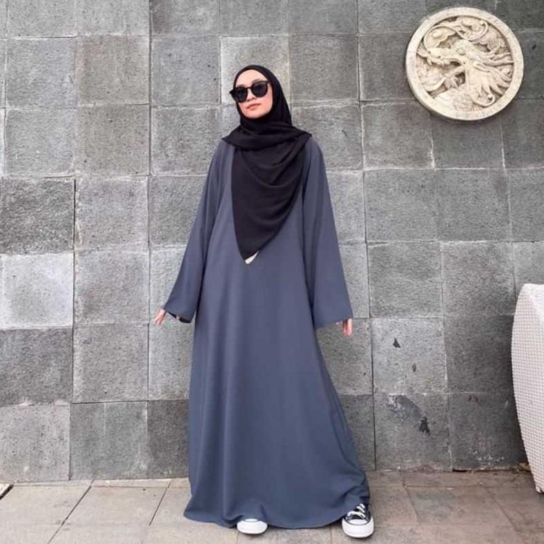 NEW PROMO ABAYA TURKEY PUTIH I  ABAYA BASIC I  ABAYA DRESS POLOS  ABAYA TURKI  ARMY UKURAN S M L XL 