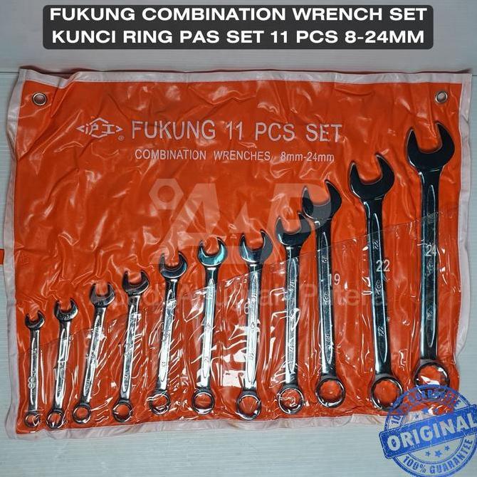 Promo Kunci Ring Pas Set 11 pcs FUKUNG 8-24mm Kombinasi Set Combination Wrench Set Fukung China Asli