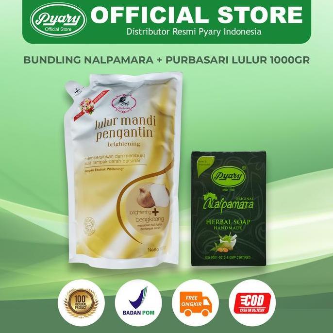 Grosir Bundling Purbasari Lulur Mandi Pengantin Bengkoang 1000Gr + Nalpamara