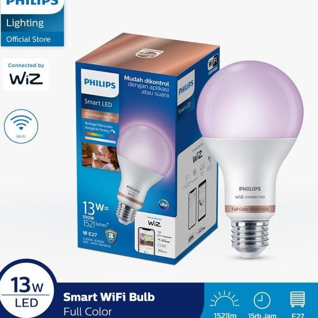 Philips Lampu Bohlam Smart Wifi Led 13W With Bluetooth Color Rgb
