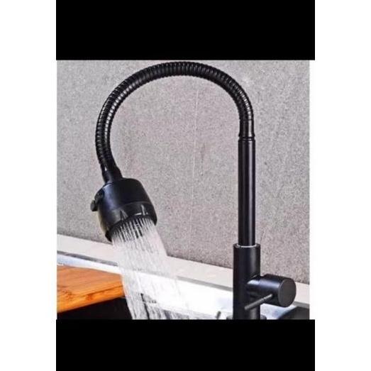 Kran cuci piring fleksibel hitam / Kran angsa fleksibel hitam Air Keran Air