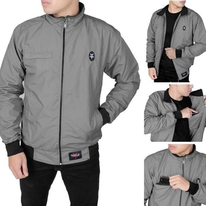 JAKET PRIA CASUAL SIMPLE  / JAKET MOTOR PRIA / JAKET BOMBER / JAKET SGM Kain Keren Panjang Parasut