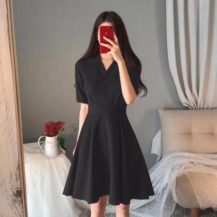 Terlaris Sadona Dress Korea Wanita Model Pita Belakang