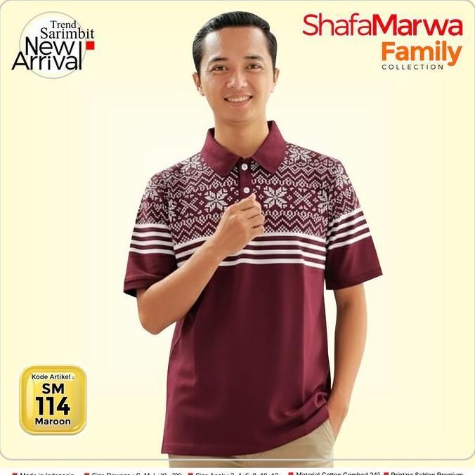 Baju rekomendasi Lebaran Sarimbit Keluarga Shafamarwa SM114 Maroon Dress Ayah Ibu Busui dan Anak Mus