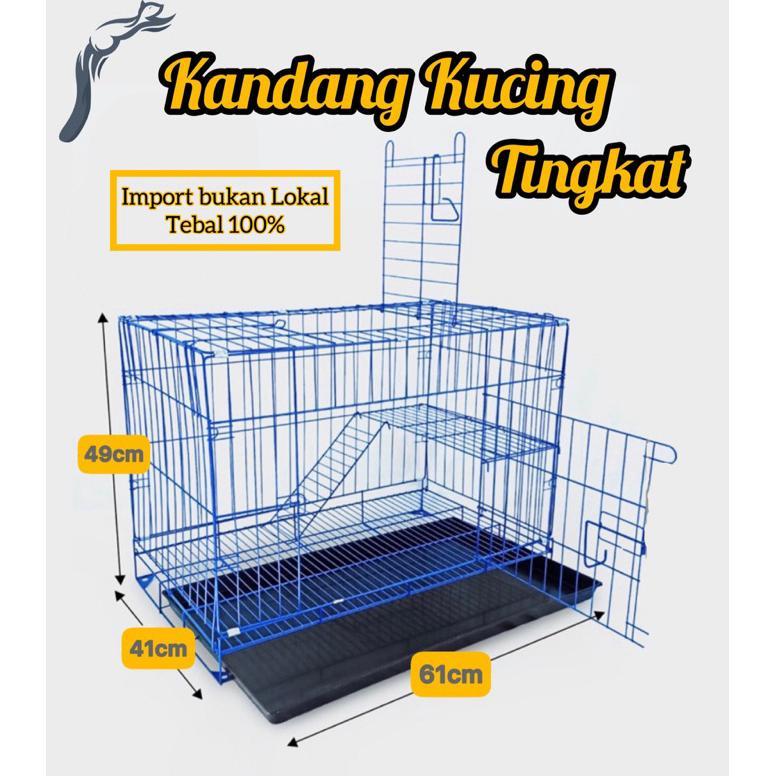 -HSR- KANDANG KUCING TINGKAT UK 60x40  BESAR JUMBO KANDANG TINGKAT ANJING SANGKAR